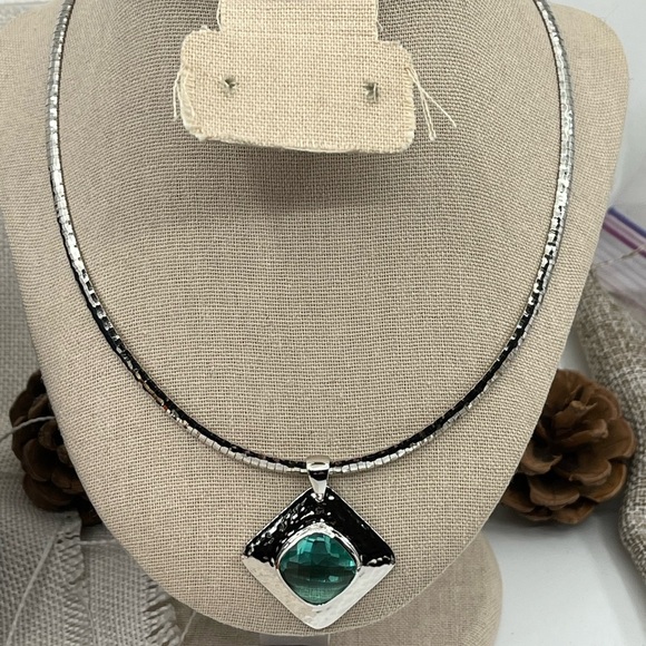 925 Italy Platinum Over Sterling Silver Hammered Pendant Necklace – 26.2g
